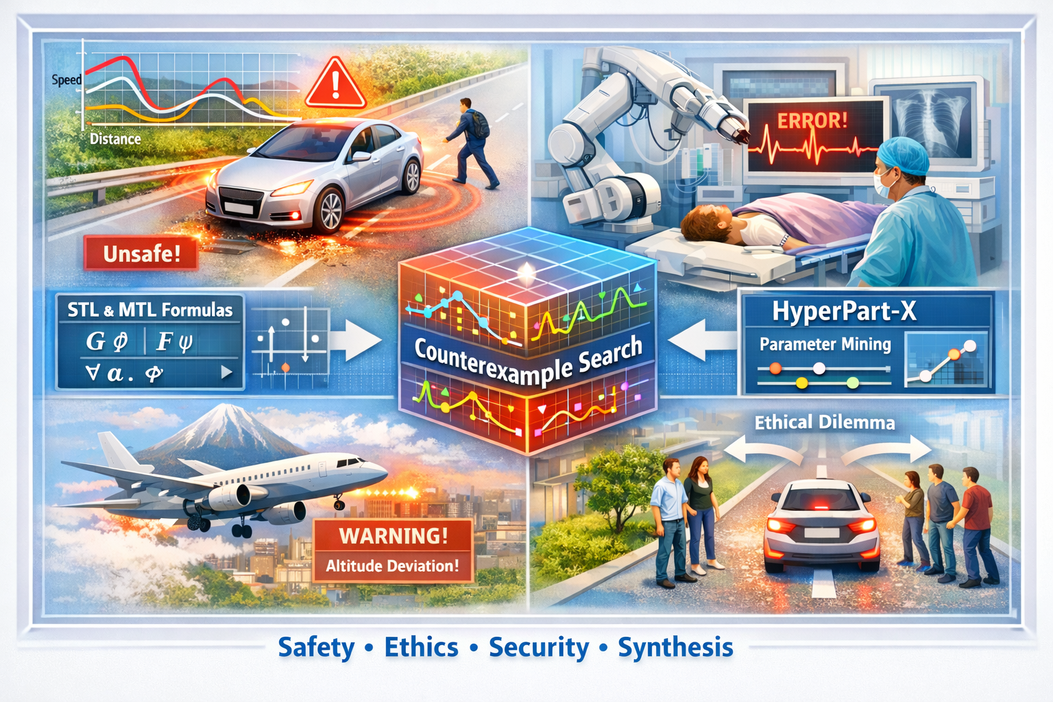 Counterexample Generation for Safety, Ethics, Security & Synthesis